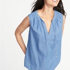 Old Navy Light Blue V-Neck Top